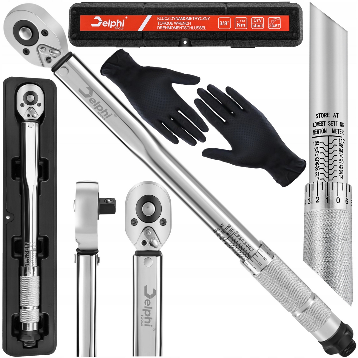 MOMENTOVÝ KĽÚČ Delphi Rozsah krútiaceho momentu 7-112 Nm s 3/8" CrV Lock